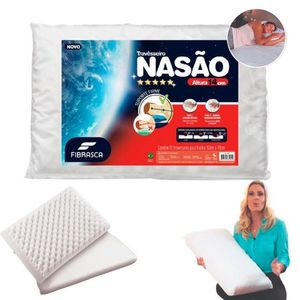 Travesseiro Nasa Alto - Nasão - Branco - 50x70 - Fibrasca