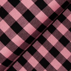 Flanela Xadrez  Quadriculada (3cm x 3cm) ROSA X PRETO ( 51% Poliester 33% Algodao 16% Viscose / 1,47m Largura)