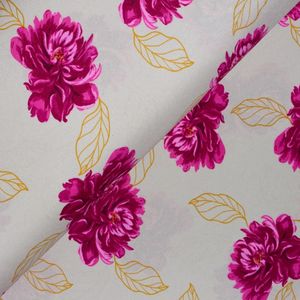 Oxford Estampado - Flores Com Fundo Bege  (1,50 Larg) 100% Poliéster.