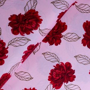 Oxford Estampado - Rosas Com Fundo Rosa (1,50 Larg) 100% Poliéster.