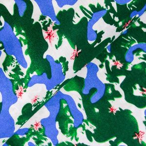 Viscose Estampada - Camuflado Verde, Branco e Azul (1,50 Larg)